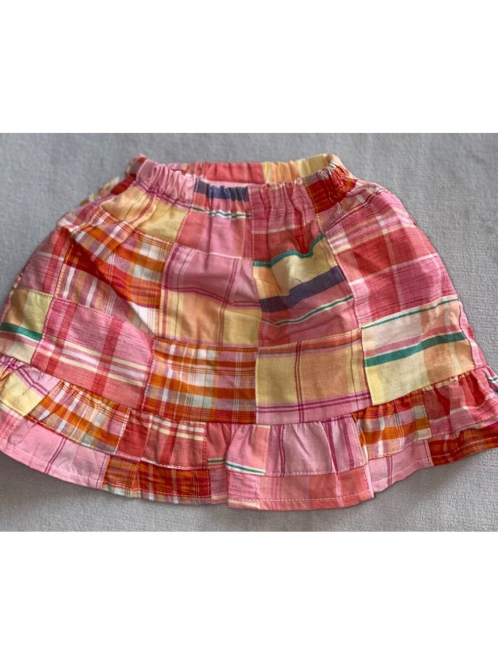 Castles & Crowns 18-24m NWOT ruffle skirt madras plaid pink orange yellow preppy